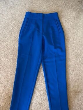 Zara Royal Blue High-Waist Tapered Trousers